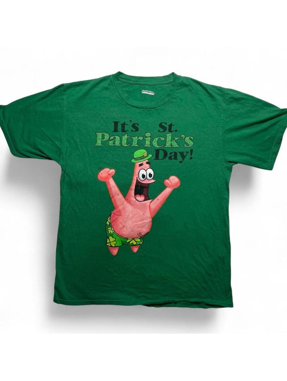 Vintage Nickelodeon Patrick Star St. Patrick's Day Tee M